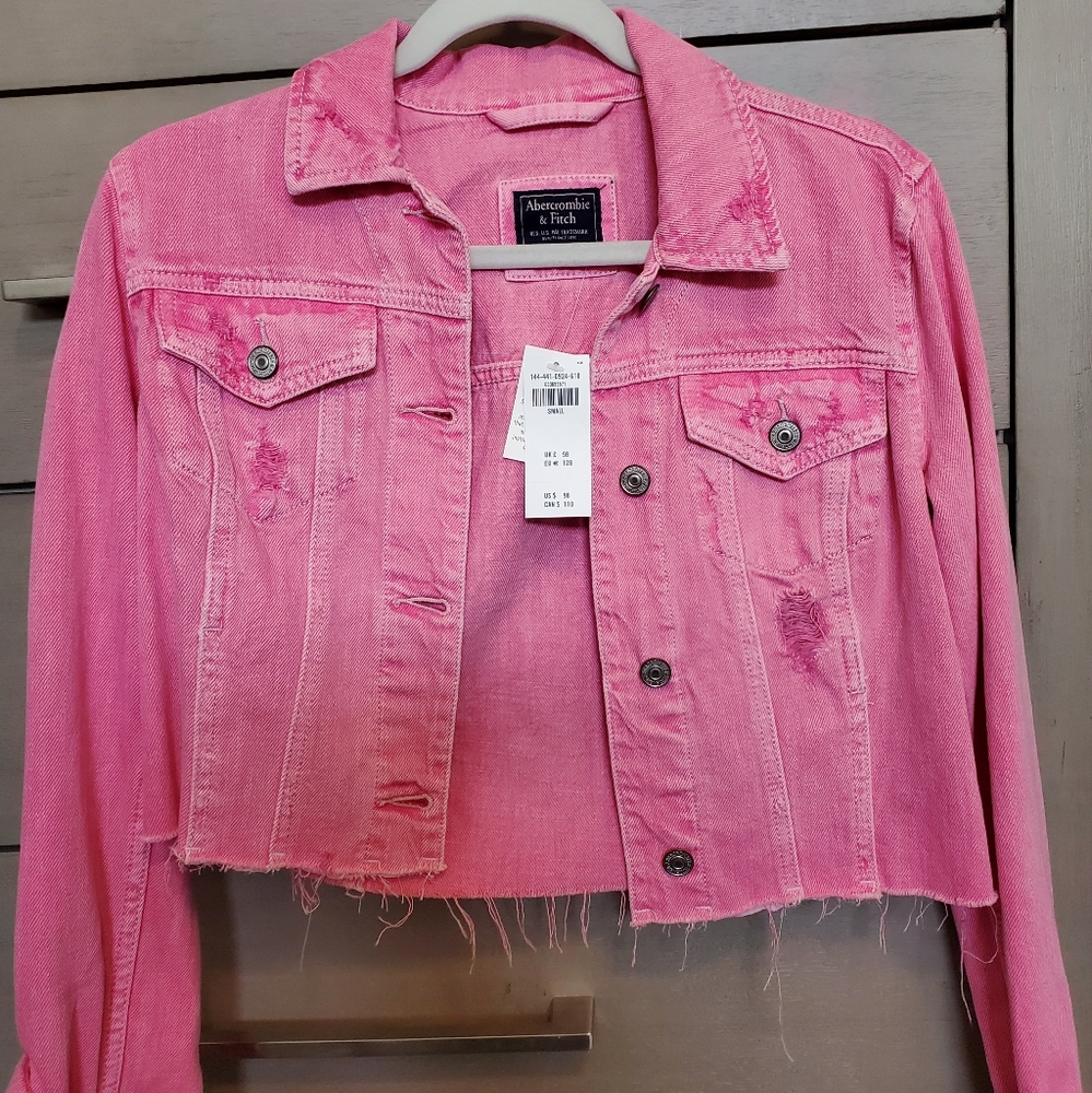 Abercrombie and Fitch Pink Denim Jacket